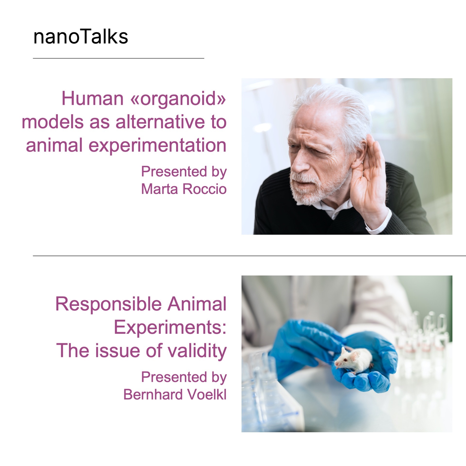 June nanoTalks: Animal Experimentation - Reatch