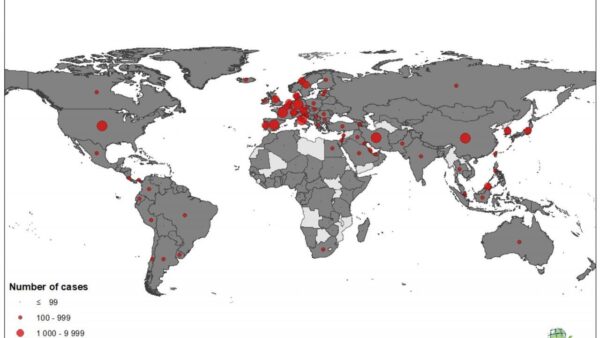 Novel coronavirus covid 19 geographical distribution world 2020 03 21
